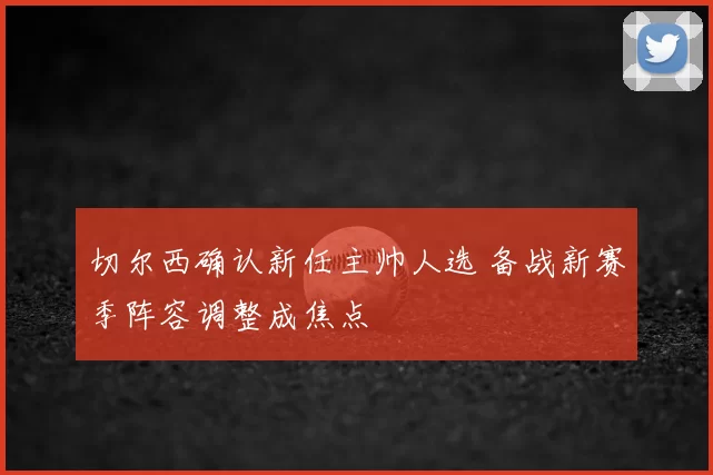 切尔西确认新任主帅人选 备战新赛季阵容调整成焦点